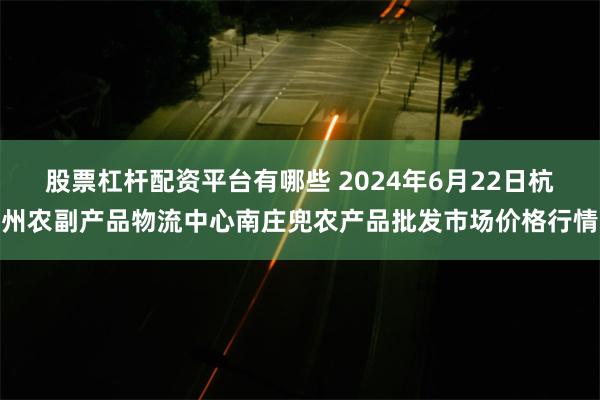 股票杠杆配资平台有哪些 2024年6月22日杭州农副产品物流中心南庄兜农产品批发市场价格行情