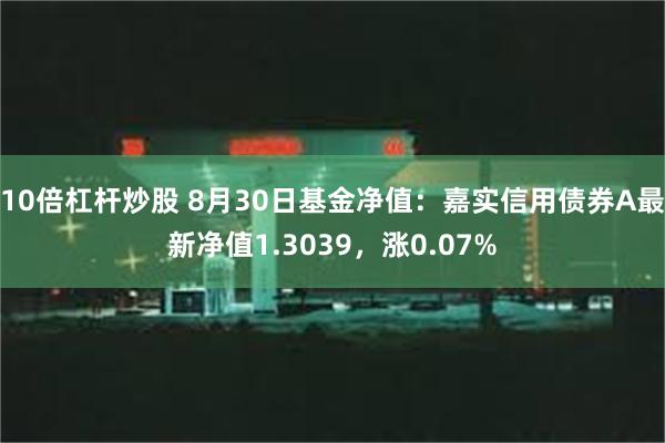 10倍杠杆炒股 8月30日基金净值：嘉实信用债券A最新净值1.3039，涨0.07%