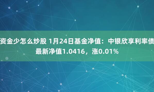 资金少怎么炒股 1月24日基金净值：中银欣享利率债最新净值1.0416，涨0.01%